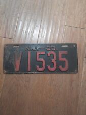 1933 New Jersey License Plate Tag Vintage Antique Collectable picture