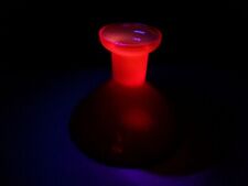 Vintage Lava Red Radioactive Uranium Vaseline Glass Erlenmeyer Beaker Vase GLOWS picture