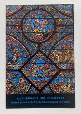 Cathedral of Chartres Roland Life of Charlemagne Stained Glass Window Postcard picture