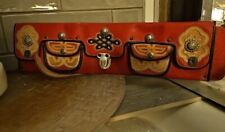 Antique Unisex Folk Art Wide Tibet Belt RED Leather Ethnic EMBROIDERY picture