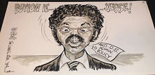 Original Cartoon Art by Phil Bissell Jessie Jackson Button It Racist Political picture