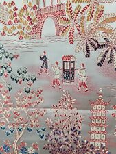 Vintage Silk Satin Brocade Japanese Fabric, 36