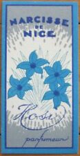 French Perfume Card 1930s 'Narcisse de Nice w/Blue Flowers picture