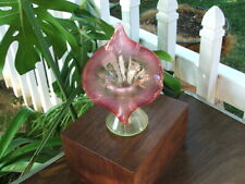  Antique Victorian Hand Made Art Glass, Pink JACK IN THE PULPIT VASE, Hand Blown picture