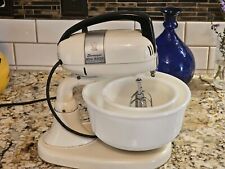 VTG  1950's  DORMEYER MIXWELL  Stand Mixer w/2 milk glass Orig. Bowls- WORKING picture