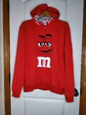 M&M’s Jacket Red M&M Hersheys Full Zip Big Face Hoodie Adult  Sweatshirt Size XL picture