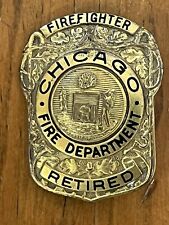 X RARE🇺🇸CHICAGO FIRE DEPARTMENT /FIREFIGHTER BADGE “RETIRED” 1951-1972 LQQK picture