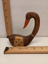 VTG Carved Wood Duck Golf Club Head Figurine PGA #3 Driver Brown Hand Painted picture