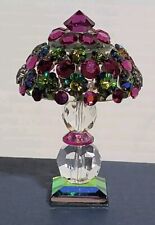 Iris Arc Swarovski Crystal Miniature Tiffany Style Table Lamp Figurine picture
