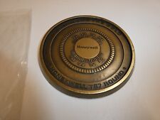 VTG Rare New Honeywell T87 Round Thermostat Reach For The Gold Brass Coaster picture