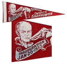 Rare Political Pennant 1953 President Dwight D Eisenhower Inauguration Near Mint picture