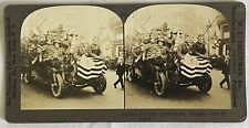 WWI Victory Celebration In Paris American Soldiers On Truck Stereoview picture