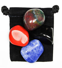 ANXIETY TAMER Tumbled Crystal Healing Set = 4 Stones + Pouch + Description Card picture