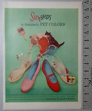1954 Sun Steps Vintage Print Ad Shoes Pet Colors Puppy Kitten Paint BF Goodrich picture