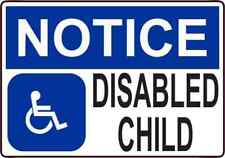 5x3.5 Disabled Child Sticker Vinyl Door Stickers Sign Wall Handicap Notice Signs picture