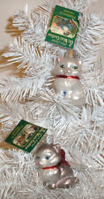 LOT OF (2) 2009 MINI KITTEN - OLD WORLD CHRISTMAS BLOWN GLASS ORNAMENT NEW W/TAG picture