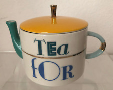 Anthropologie Retro Tea For One 16 oz Teapot Multi Color Yellow Lid No Cup picture