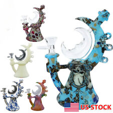 7.6 Inch Glow in the dark Hookah Moon Teapot Silicone Bong Water Pipe + Bowl picture