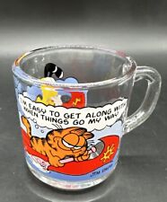 Vintage 1978 - Garfield Odie McDonalds Clear Glass Coffee Mug Cup - Jim Davis picture