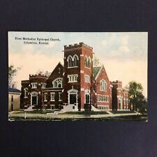 First Methodist Episcopal Church Columbus KS Postcard Divided Back Vtg 1910s picture