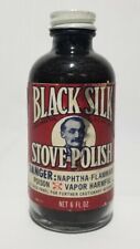 Vintage Black Silk Stove Polish Bottle USA Antique Skull and Bones Poison Label picture