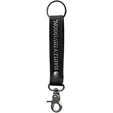 Harley-Davidson Black Vinyl Strap Key Chain with Silver Text Willie G 4542 picture