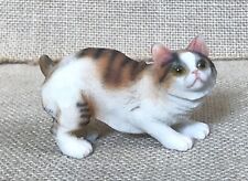 Vintage Resin Crouching Striped Fat Cat Figurine Chunky Kitty Kitten Chonk picture