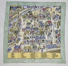 BALLYKETTLE Tea Towel Town Cartoon Map with Round Tower, Castle, Church (29