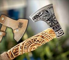 SHINY CRAFTS | Custom Handmade Carbon Steel Viking AxeValentine's Day Gift Bi... picture