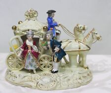 Occupied Japan Hand Painted Porcelain Figurine Royal Family Horse Drawn Carriage picture
