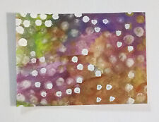 ACEO Dots Metallic Art Rainbow Purple Copper Pink Bokeh Signed abstract Colorful picture