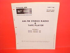 1974 FORD LINCOLN MARK IV MERCURY PHILCO 8-TRACK TAPE/AM-FM RADIO SERVICE MANUAL picture