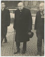 21 February 1956 press photo of Winston S. Churchill at Hugh Tranchard's funeral picture