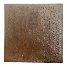 ANTIQUE HAND HAMMERED LARGE FLORAL CARVED COPPER  WALL ART HANGING WALL DECOR picture