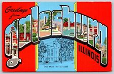 Postcard Greetings from Galesburg Illinois large letter O59 picture
