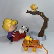 Woodstock 1965 in Metal Wagon  Orange & Yellow, Lot Of 3, Snoopy Happy Meal 2015 picture