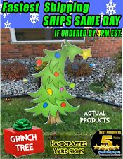 GRINCH Stealing CHRISTMAS Lights HUGE  TREE  47in x 33in  Fast  picture