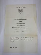 Original 1959 Harvard Adams House Invitation Richard Wilbur Poet Vintage Ticket picture