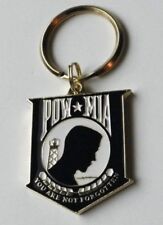 POW MIA BRING EM HOME OR SEND US BACK KEYRING KEY RING CHAIN 1.6 INCHES picture