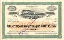 San Francisco and San Joaquin Valley Railway Co. - Stock Certificate - Railroad  picture