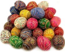 100 Pack Assorted Hand Painted Wooden Pysanky Egg Easter Eggs for Decor 2 5/8 In picture