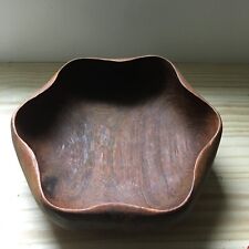 Vintage Hand Crafted Wooden Salad Serving Bowl One Piece Natural Acacia Wood 12