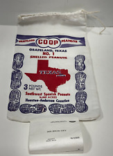 Vintage Advertising peanut bag Grapeland, Texas 3lb peanut sack collectible picture