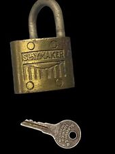 ANTIQUE SLAYMAKER GENUINE PADLOCK LOCK WITH KEY picture