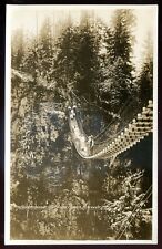 VANCOUVER BC 1930s Lynn Canyon Suspension Bridge. Real Photo Postcard by Gowen S picture