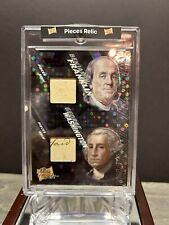 Ben Franklin/Geo Washington 2021 Handwriting Dual Relic Pieces Of Past 1/1  picture