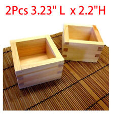 2Pack Japanese Wood Wooden Sake Cup Masu Box 3.23