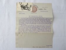 1910 Commerical Vehicle Motorcycle Company Letter Letterhead Rex Tricar Carrier  picture