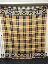Vintage Geometric Jacquard Woven CAMP CABIN BLANKET 69x81 picture