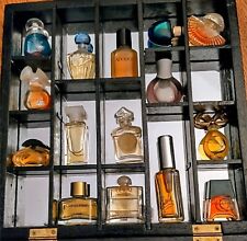 Vintage Rare Fragrance Miniature Travel Perfumes Lot Of 15 & Shadow Box Shelf picture
